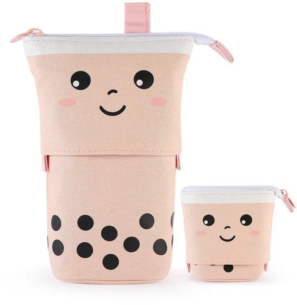 Trousse télescopique rose modulable avec fermeture zippée pour l'école