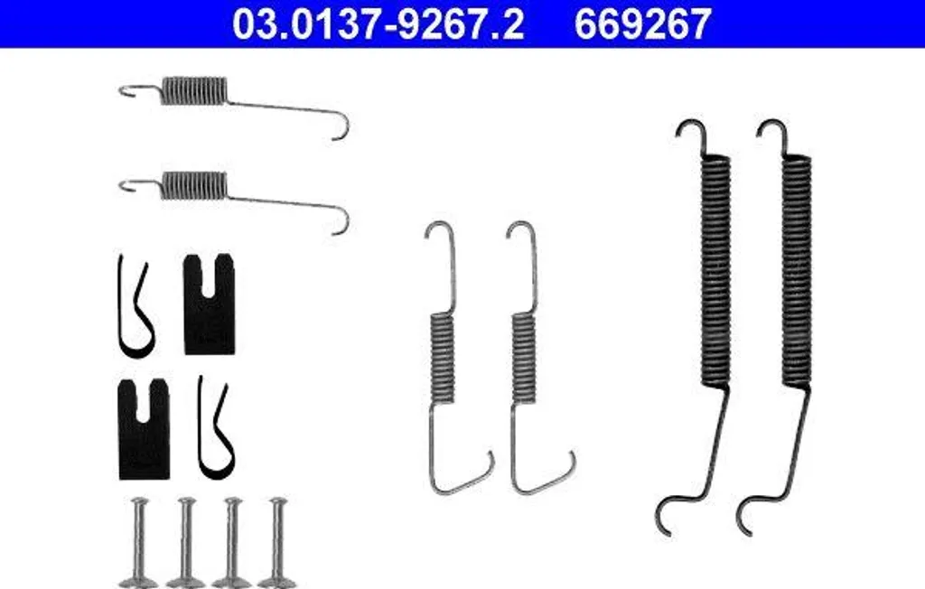 ATE 03.0137-9267.2 Set di accessori, ganasce freno OE 430863 compatibile con C2, C3, 1007