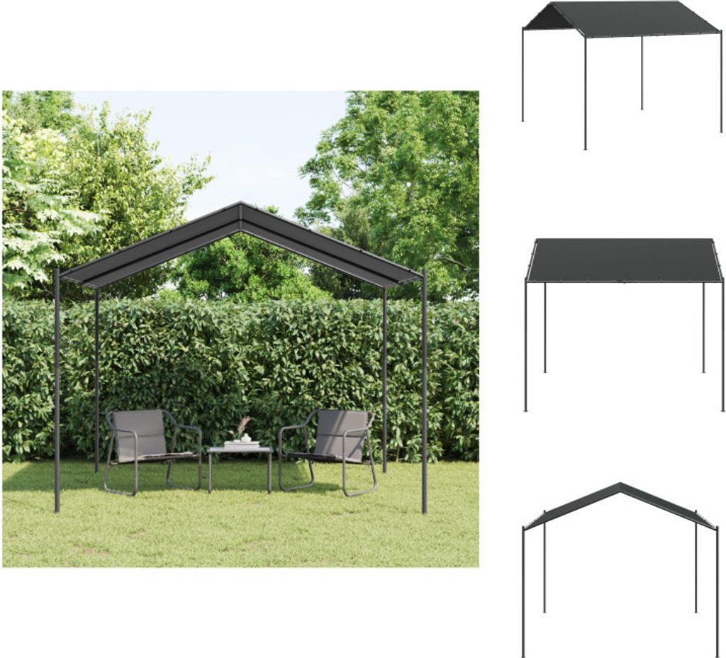 vidaXL Gartenpavillon Anthrazit 3x3 m Stahl und Stoff - Pavillons & Partyzelte