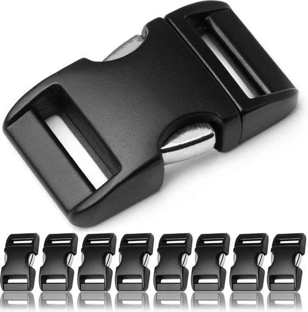 Boucle Métallique Incassable 19mm Noir Mat - Remplace Fermoir Plastique