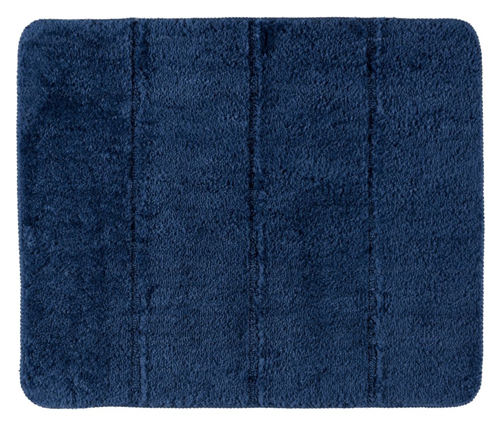 WENKO Bad Teppich Matte Bad Vorleger Dusche Teppich 55x65 cm Marine Gäste WC
