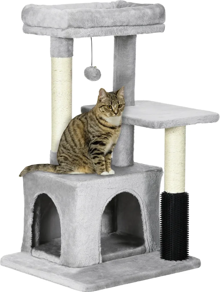 Cube chat de repos 36cm gris idéal pour petits espaces et appartements