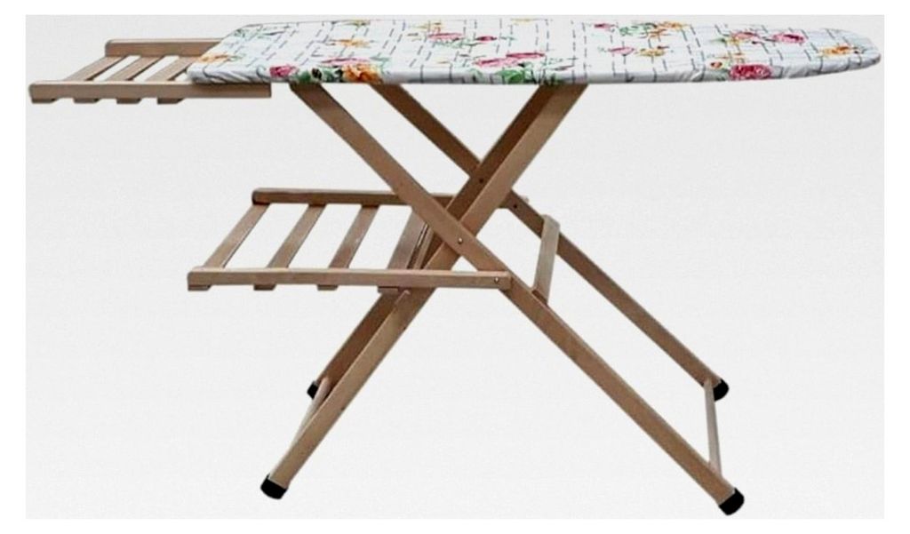 Bügelbrett aus Holz mit Dampfbügeleisenhalter Mara Natur