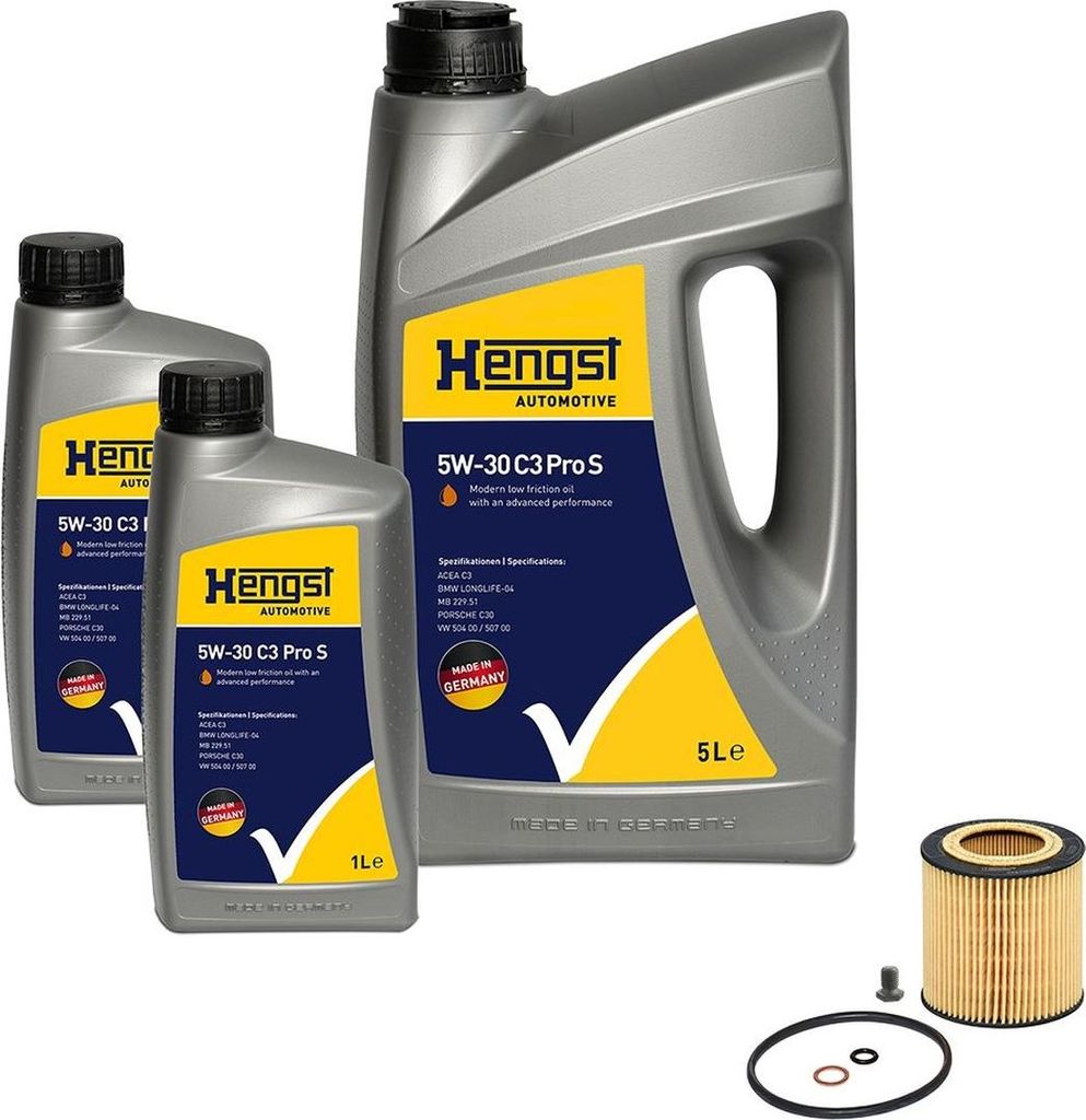 Ölwechselkit zur Inspektion mit Öl HENGST FILTER passend für u.a. BMW 3er