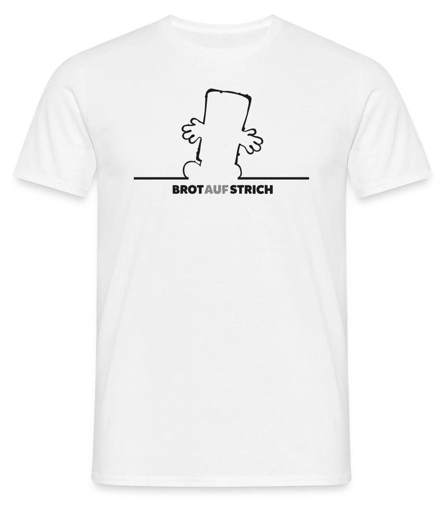 Spreadshirt Bernd Das Brot BrotAufStrich Design In Schwarz Männer T-Shirt, XXL, Weiß