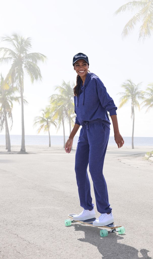 VIVANCE Sweatpants dunkelblau meliert Größe 48/50
