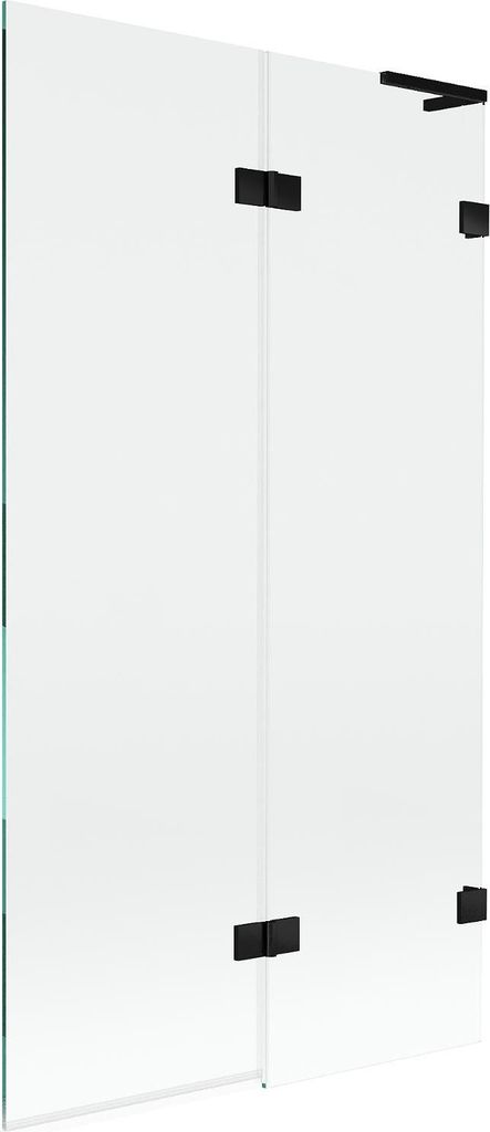 Mexen Lunar L Badewannenfaltwand 2-teilig rechts 100 x 150 cm, transparent, schwarz - 897L-100-100-70-00-P