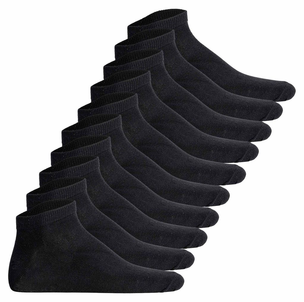 JACK & JONES Herren Sneaker Socken 10er Pack – Atmungsaktiver Baumwollmix,