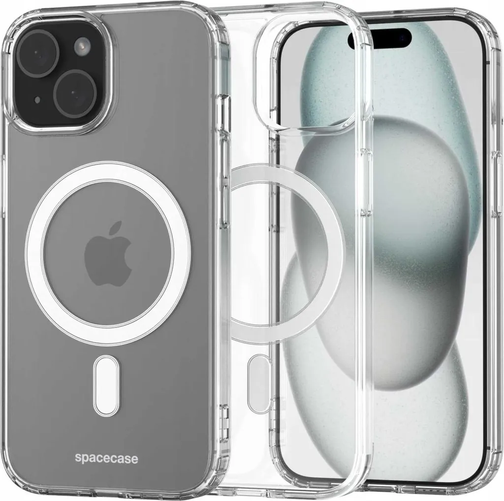 Custodia iPhone 15 Plus Trasparente MagSafe SPACECASE: Estetica Premium