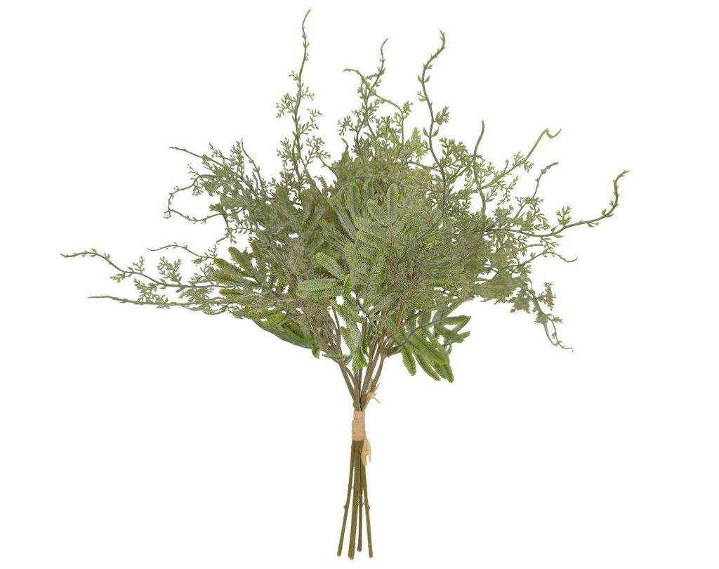 2474U Künstlicher Silber- Akazienzweig 40 cm, Mimose, Kunstpflanze Grün-Silber