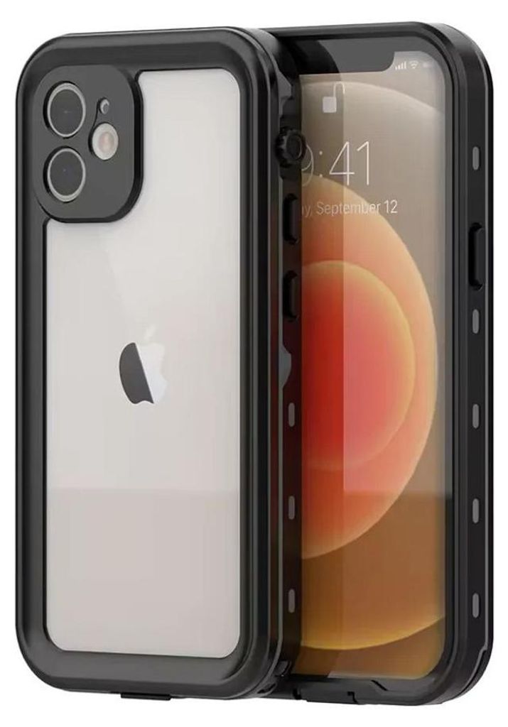 Case passend für iPhone 12 Waterproof Shellbox DOT black
