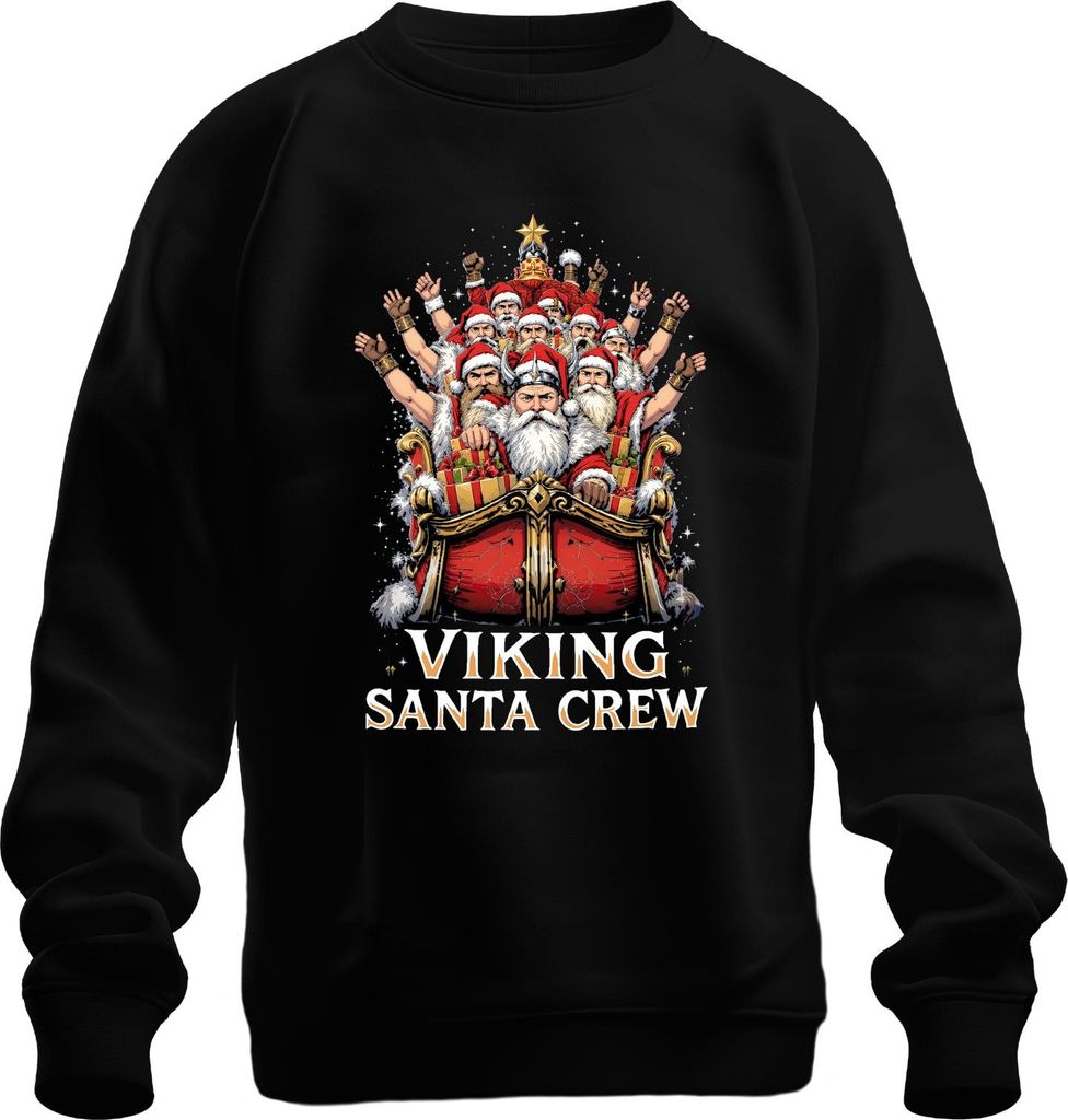 Viking Santa Crew Wikinger Weihnachtsmann Weihnachten Geschenk Uni Sweatshirt Pullover, Schwarz, S