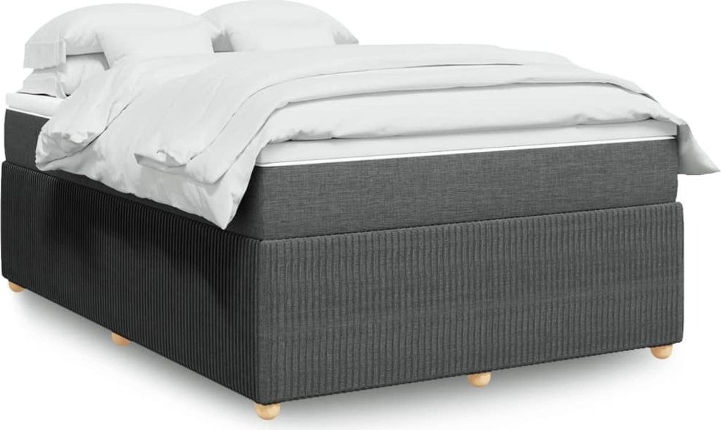 Maison Exclusive - Boxspringbett mit Matratze Dunkelgrau 160x200 cm Stoff