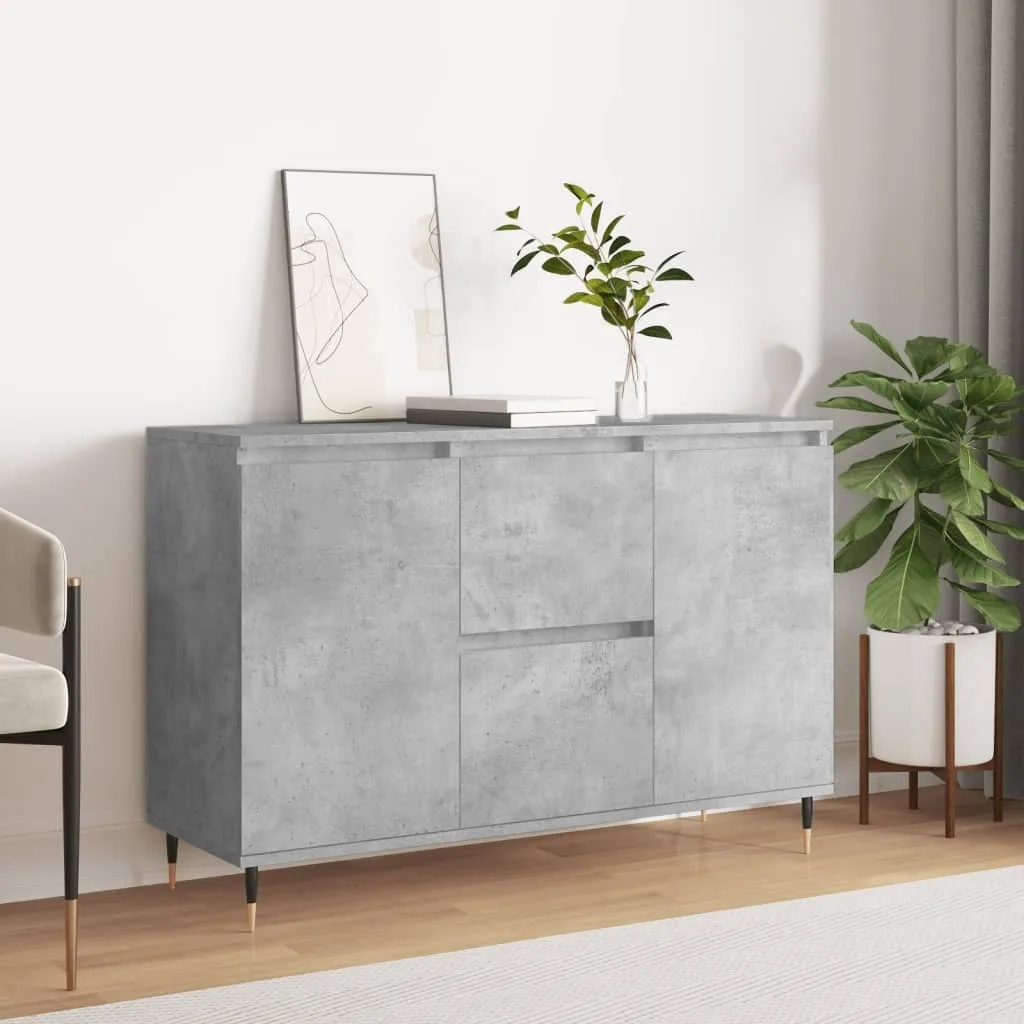 The Living Store credenza cemento grigio 104x35x70 cm materiale a base di legno
