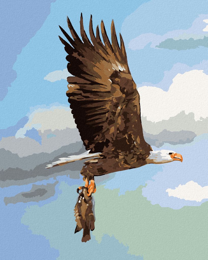 Zuty - Malen nach Zahlen - ADLER BEIM FISCHFANG (D. RUSTY RUST), 40x50 cm, mit Keilrahmen (bereits gespannt)