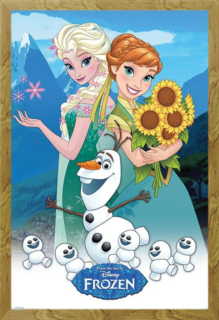 Idea Regalo: Poster Frozen Fever con Cornice Elegante Rovere Shinsuke
