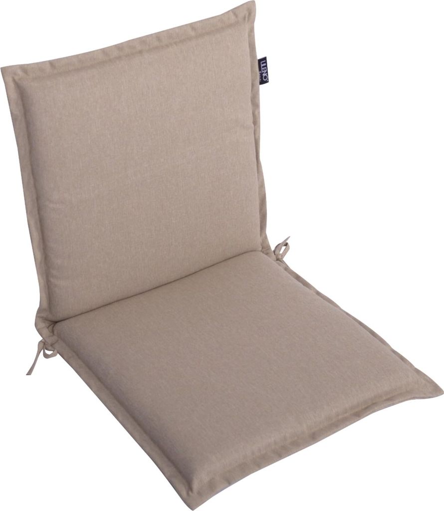 LILENO HOME Gartenstuhl Auflagen als [1er Set - Niedriglehner] in Taupe - bequeme Liegen als Sitzauflagen für Gartenmöbel - Stuhlkissen für Gart...