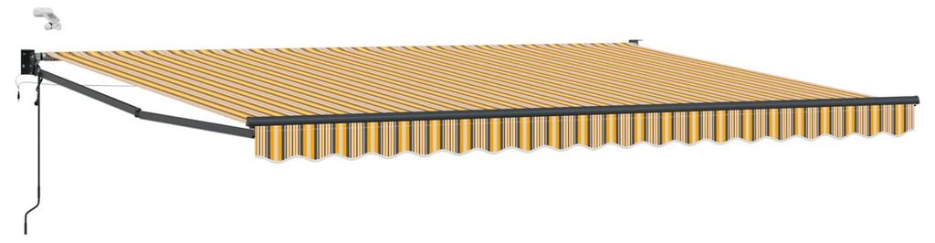 Elektrische ausziehbare Markise Gelb und Grau 4 x 3 m