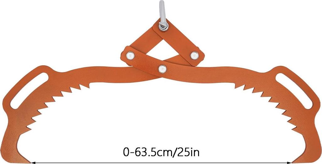 Holzhebezange - Forstzange - 63,5 cm - Gezahnte Backen - Öffnung 0–76 cm - 1000 kg Tragkraft - 8 mm Kohlenstoffstahl - Orange