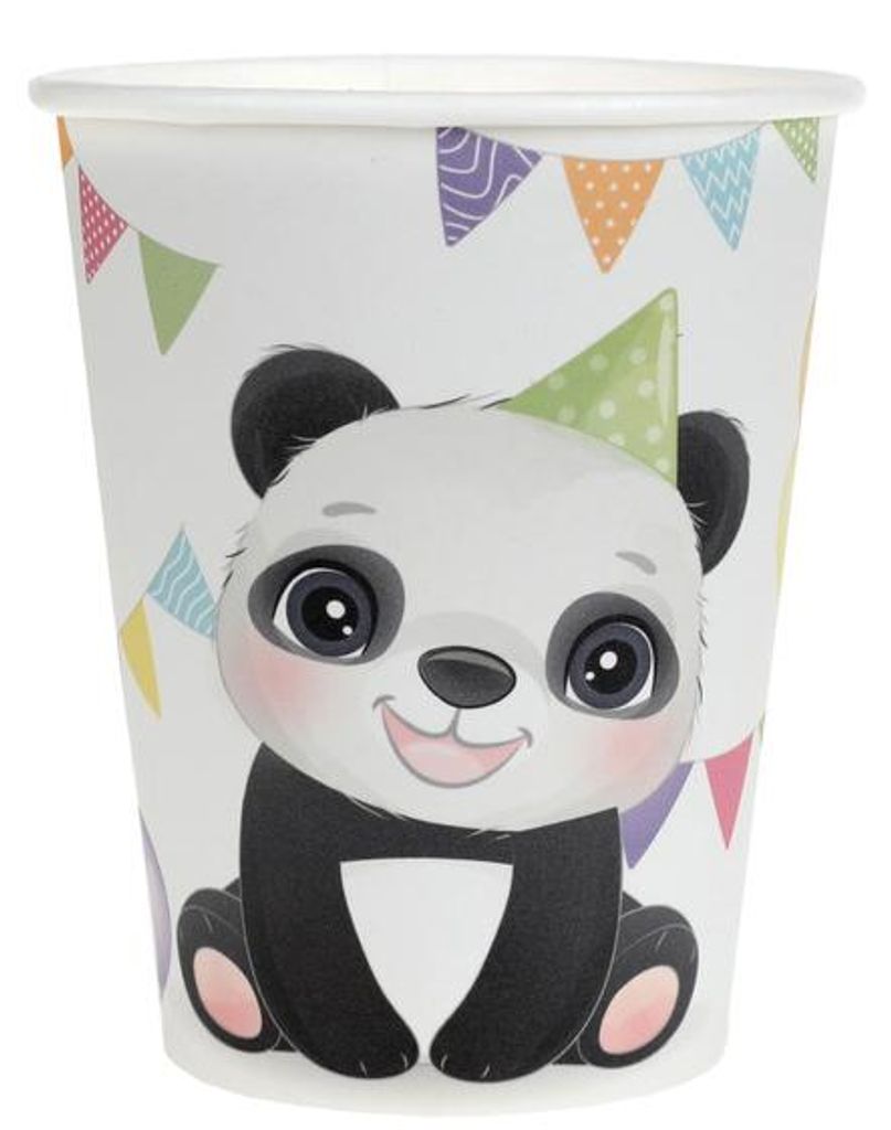 Panda Party 10 Becher Pandabär