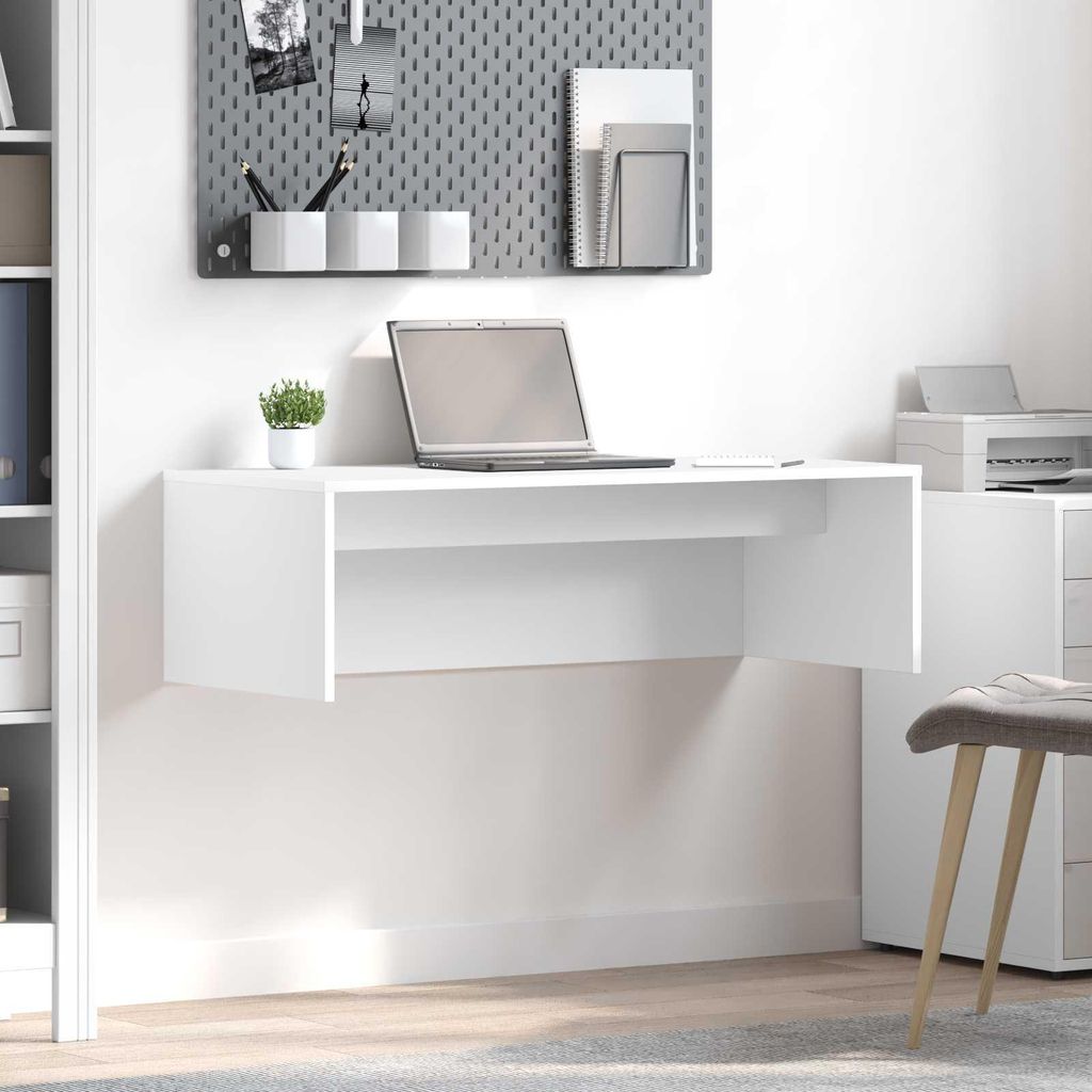 "Schlussverkauf" Wandtisch 1 Person - Computertisch Bürotisch - Wandmontiert Weiß 100x45x30 cm Holzwerkstoff C17323