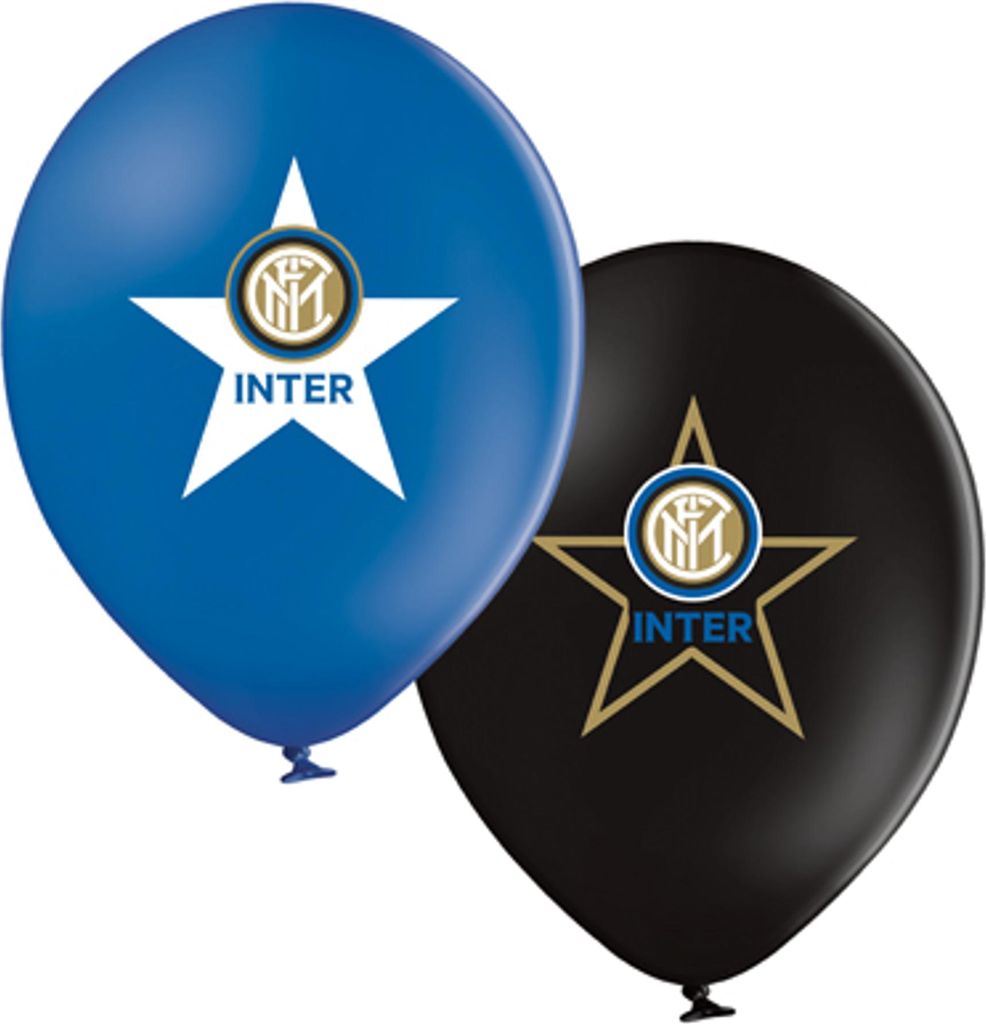 Inter Mailand latexballonnen, 12 stuks, kleurrijk, 30 cm - Productafbeelding 