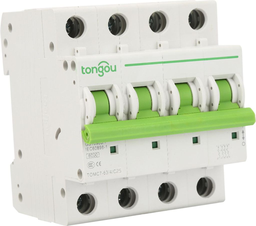 TOMC7-63 4P C Typ 6KA Miniatur-Leitungsschutzschalter Leckageschutz Luftschalter (25A)