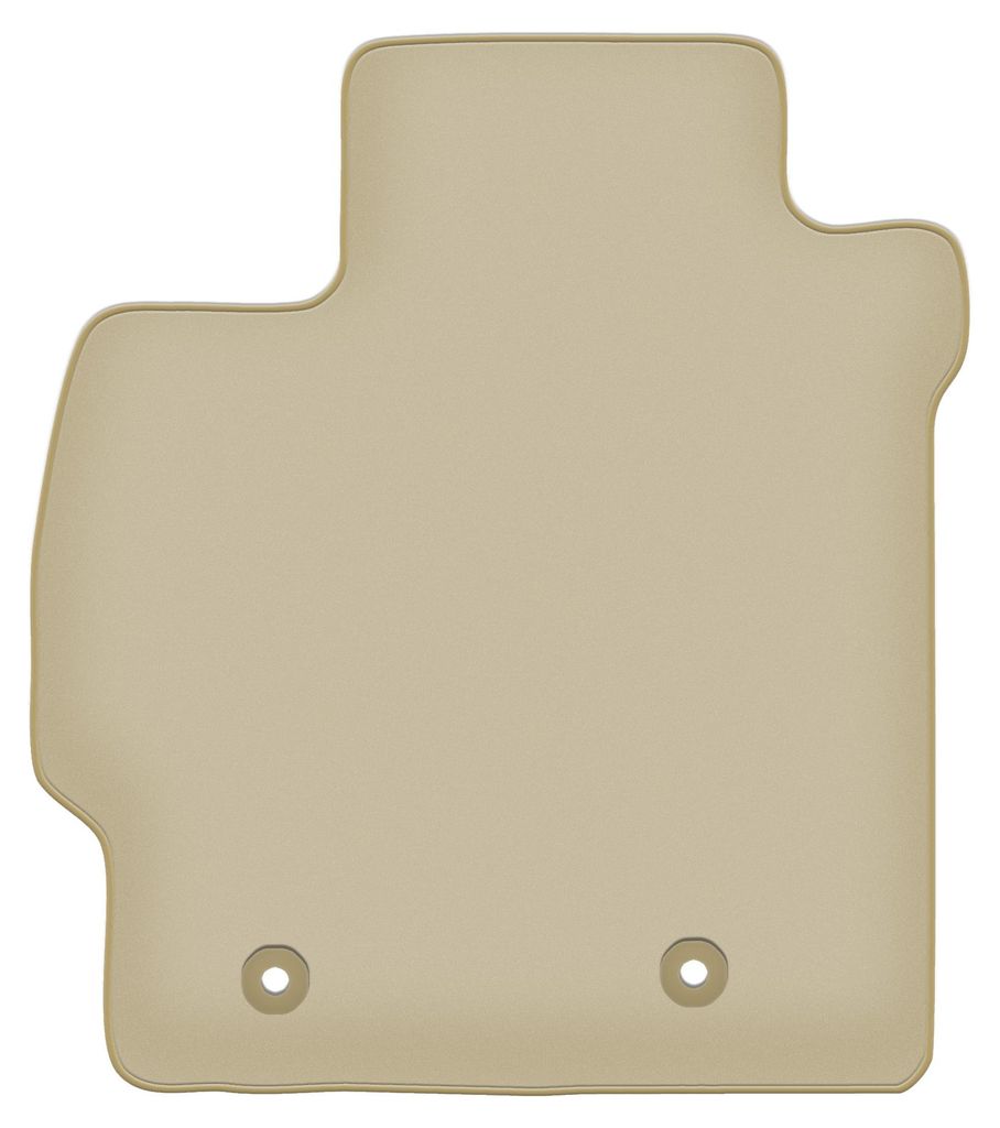 Fahrerfußmatte Velours PREMIUM beige passend für Toyota Corolla E14 / E15 (2007-2012, Kombi, Limousine) – mit Befestigungen – passgenau