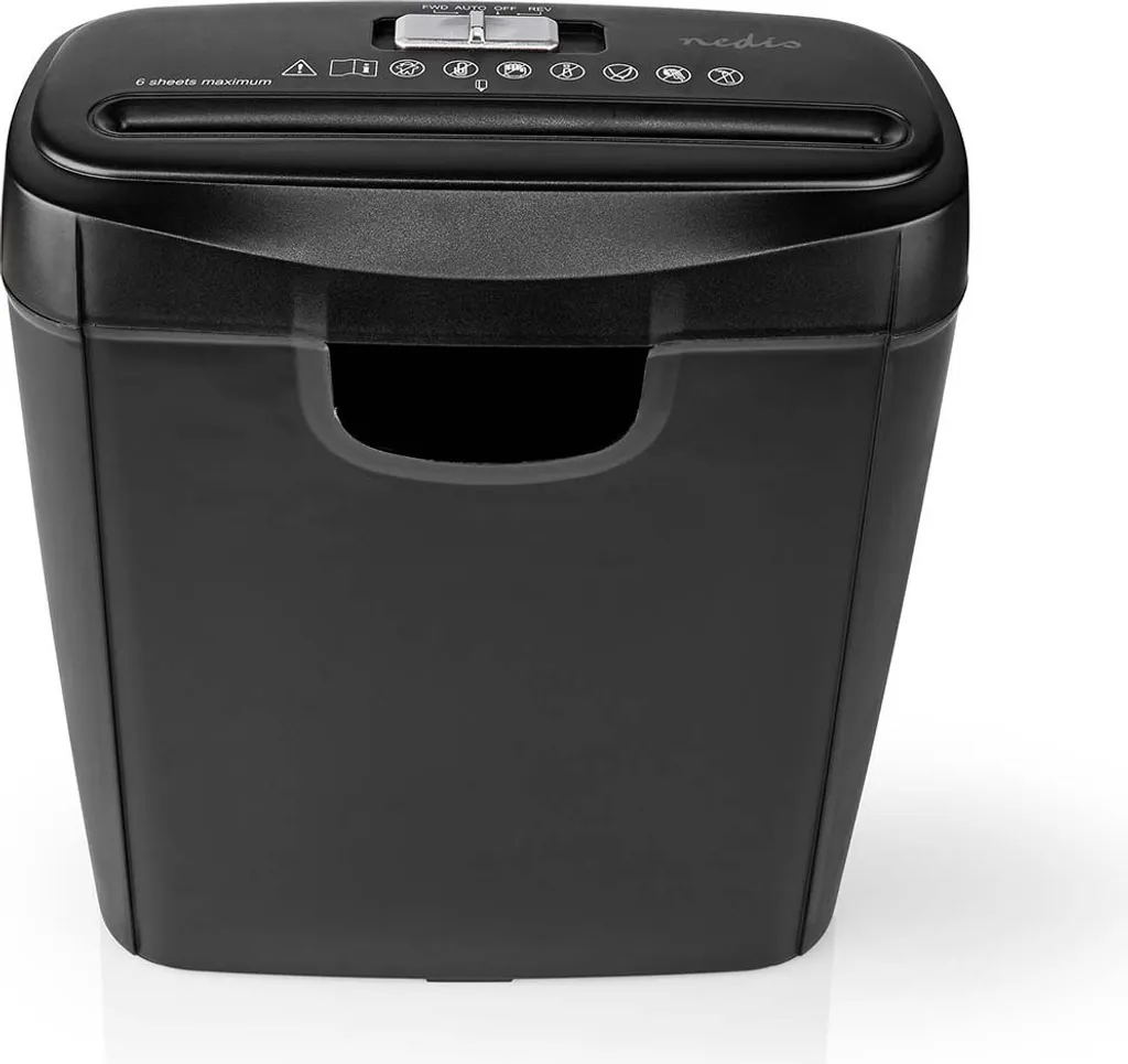 Destructeur de documents 6 feuilles A4 10L DIN 2 Noir 190W compact