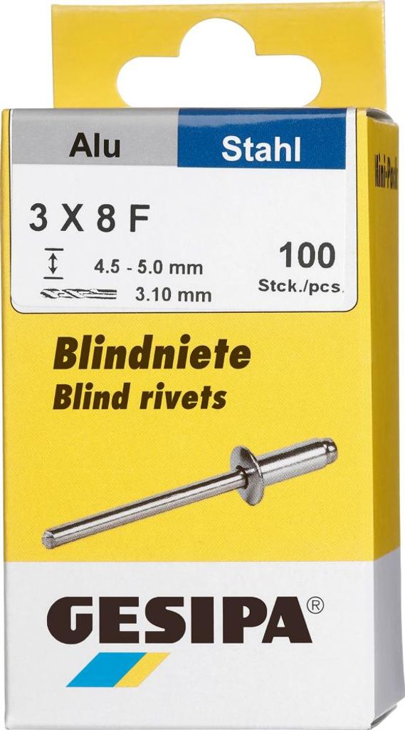Gesipa Rivets aveugles alu/acier tête ronde plate Mini-Pack Image du produit 