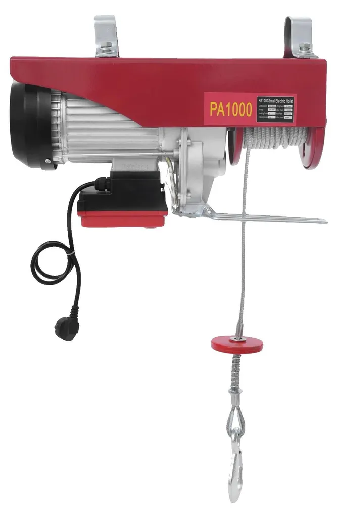 Soulevez 1000 kg sans effort : Treuil électrique rapide 10 m/min Rouge 12V