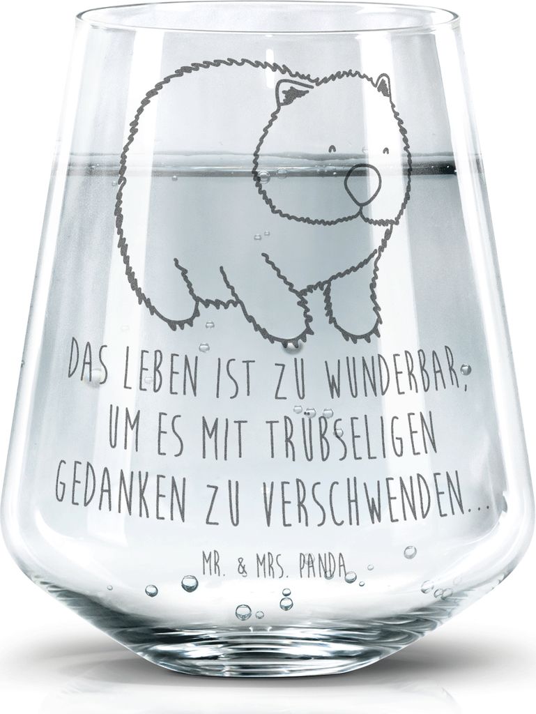 Mr. & Mrs. Panda Glas Wombat - Transparent - Geschenk, Tumbler, Das Leben Ist schön, Wasserglas, Dekoglas, Australien, Lustige Sprüche, Bechergla...