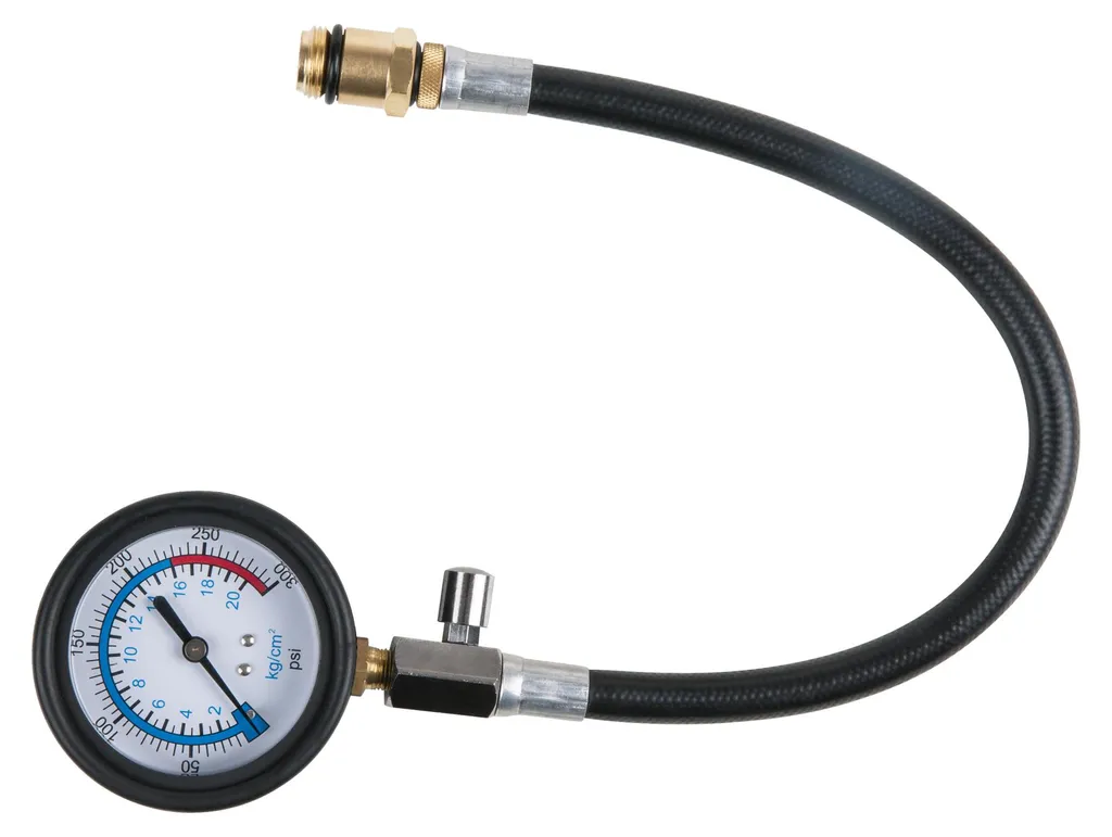 Manomètre de Compression 0-20 bar KS Tools avec Flexible Haute Pression