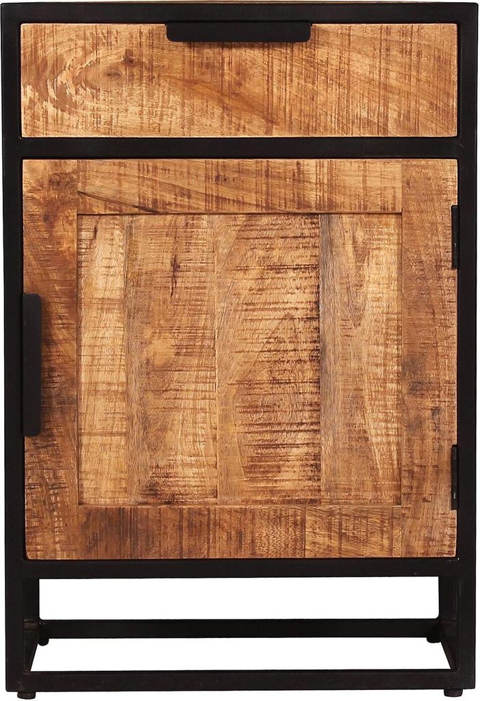 TPFLiving Kommode Glenrock Mangoholz natur Gestell Metall schwarz