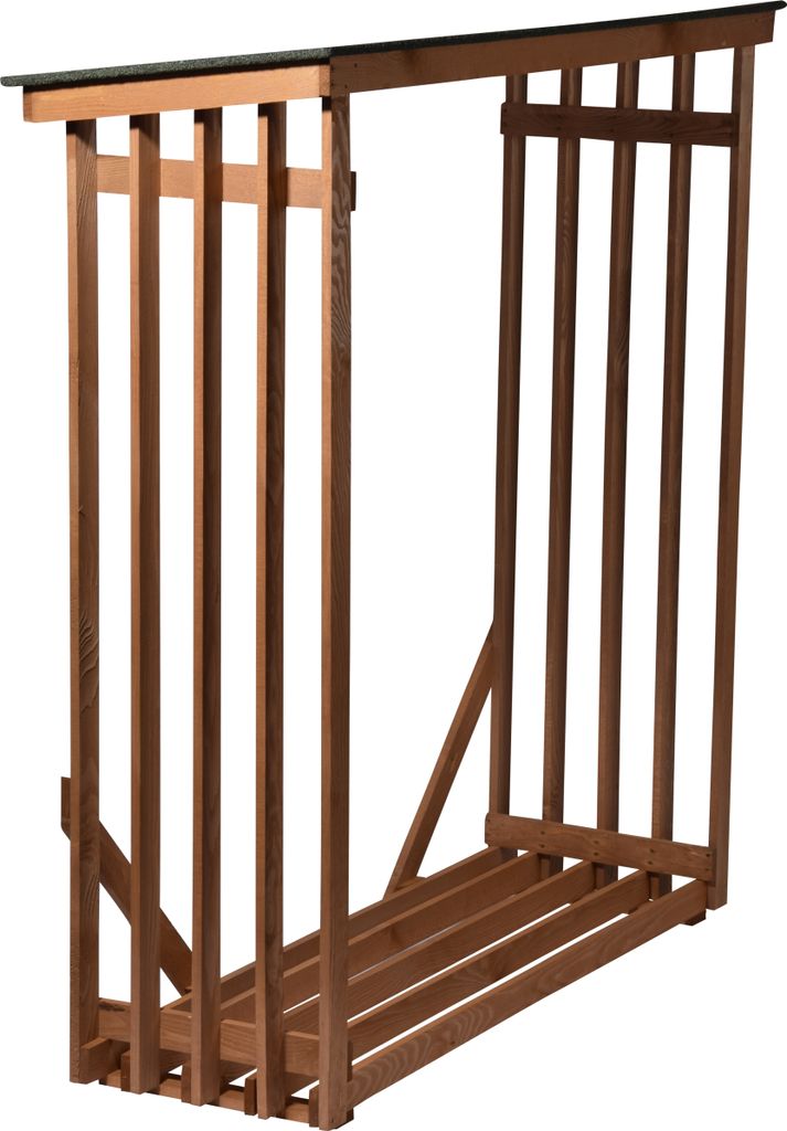 dobar Großes Kaminholzregal Wand XL aus Holz für draußen im Produktbild 4