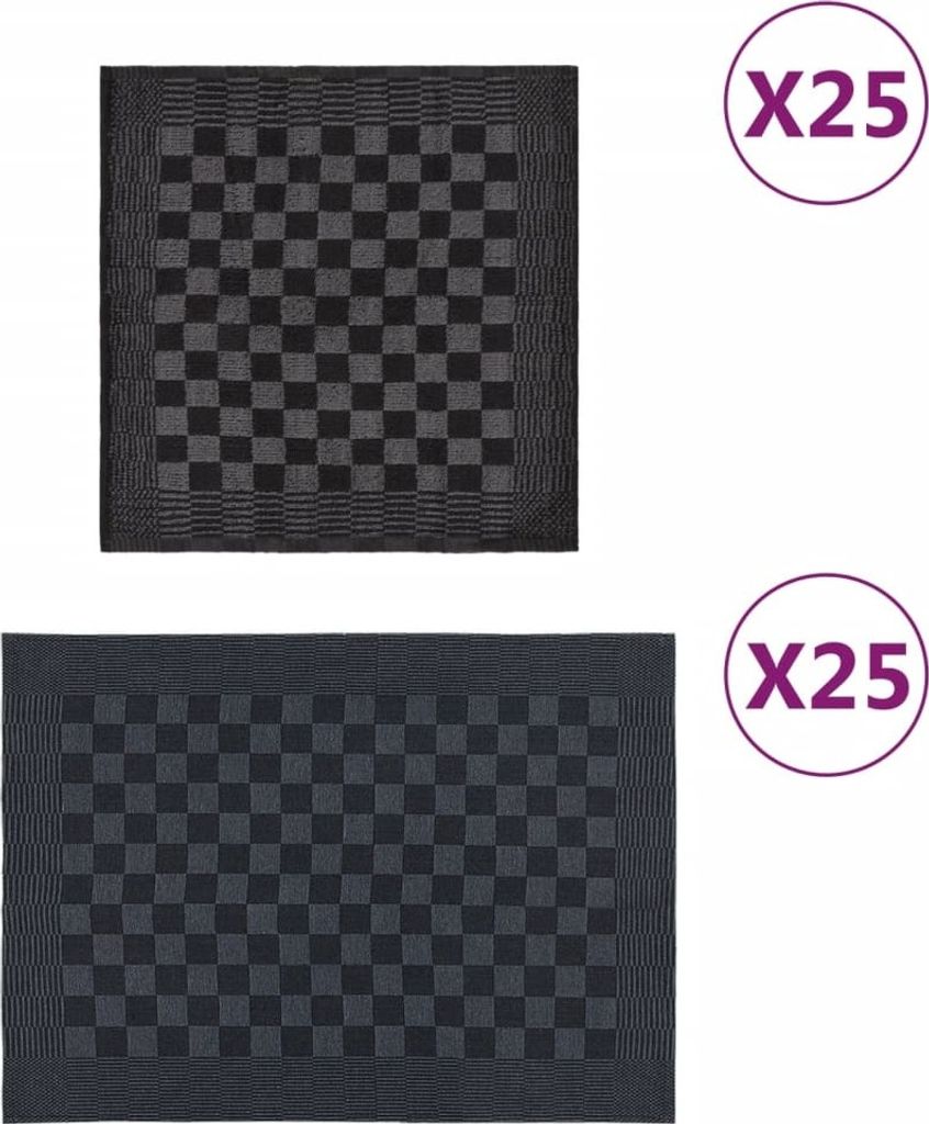 "2026 MODERNE"50-tlg. Handtuch-Set Schwarz und Grau Baumwolle Promotion560331 - Handtücher