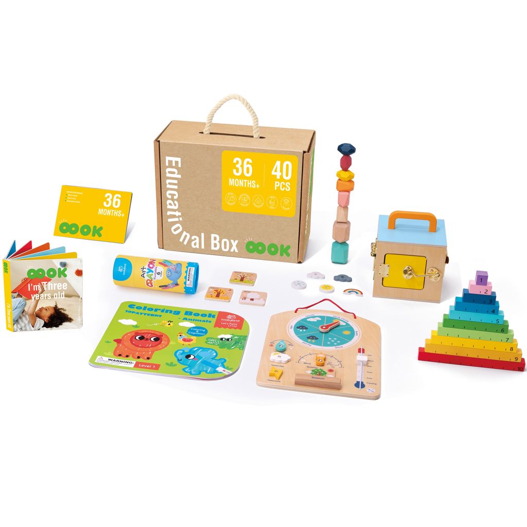 Tooky Toy Educational Montessori Box Puzzle Abacus Weather Board 6 In 1 Für Kinder ab 3 Jahren