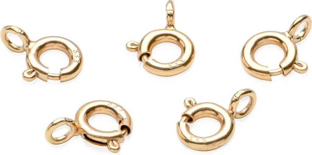 5 x Federring Verschluss Ø 5,1mm 333er Gelbgold Produktbild 
