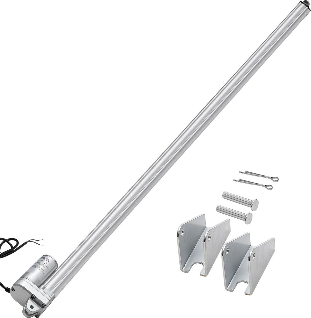 Linearantrieb 12V - Linearaktuator - 1016 mm Hub - 3000 N Schubkraft - 5 mm/s Geschwindigkeit - IP65 Wasserdicht - Mit Montagehalterungen