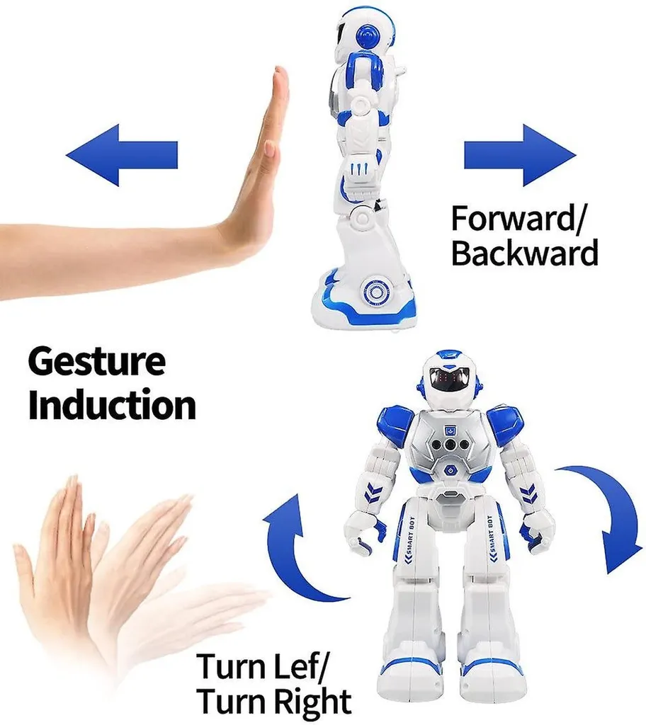 Robot intelligent programmable RED5 à détection de gestes et sons futuristes