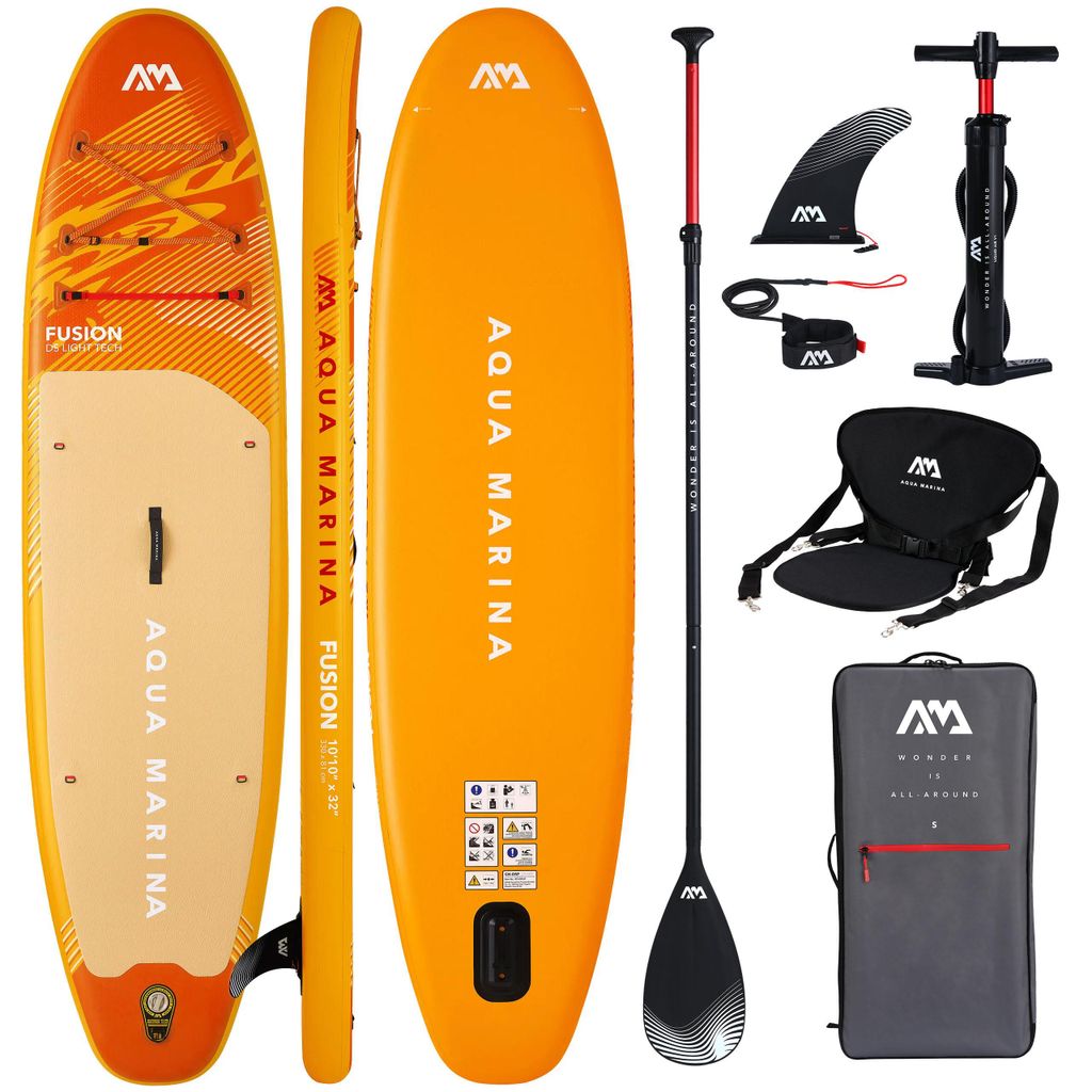 Aufblasbares SUP Board 330 cm Aqua Marina Fusion 10'10 2026 – 150 kg, Komplettset + Kajaksitz