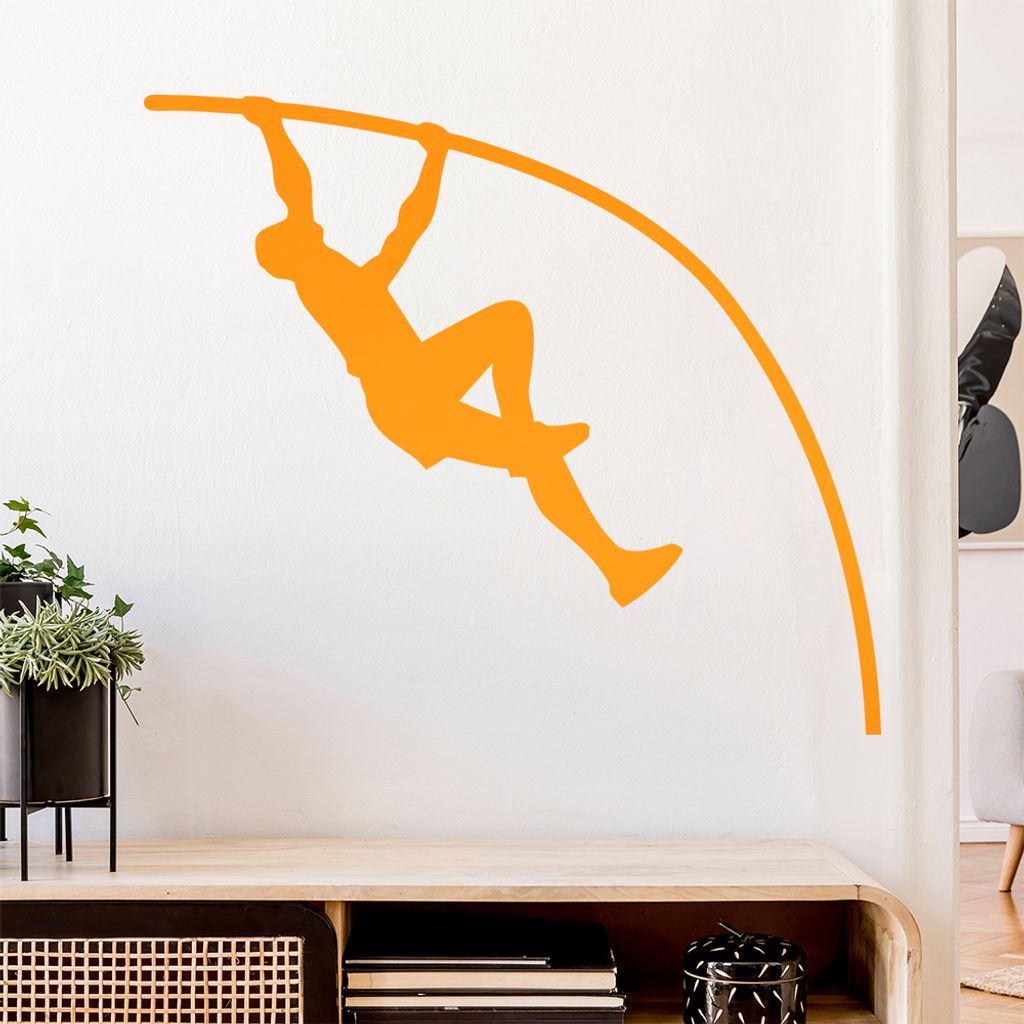 Stabhochsprung Sportler Wandtattoo Wandaufkleber Wall Sticker - Dekoration, Küche, Wohnzimmer, Schlafzimmer, Badezimmer