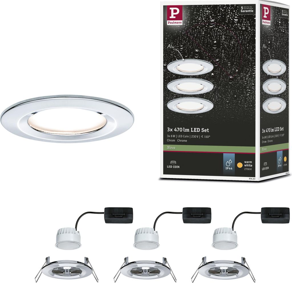 Paulmann LED vestavné světlo Nova základní sada tuhá Obrázek produktu 