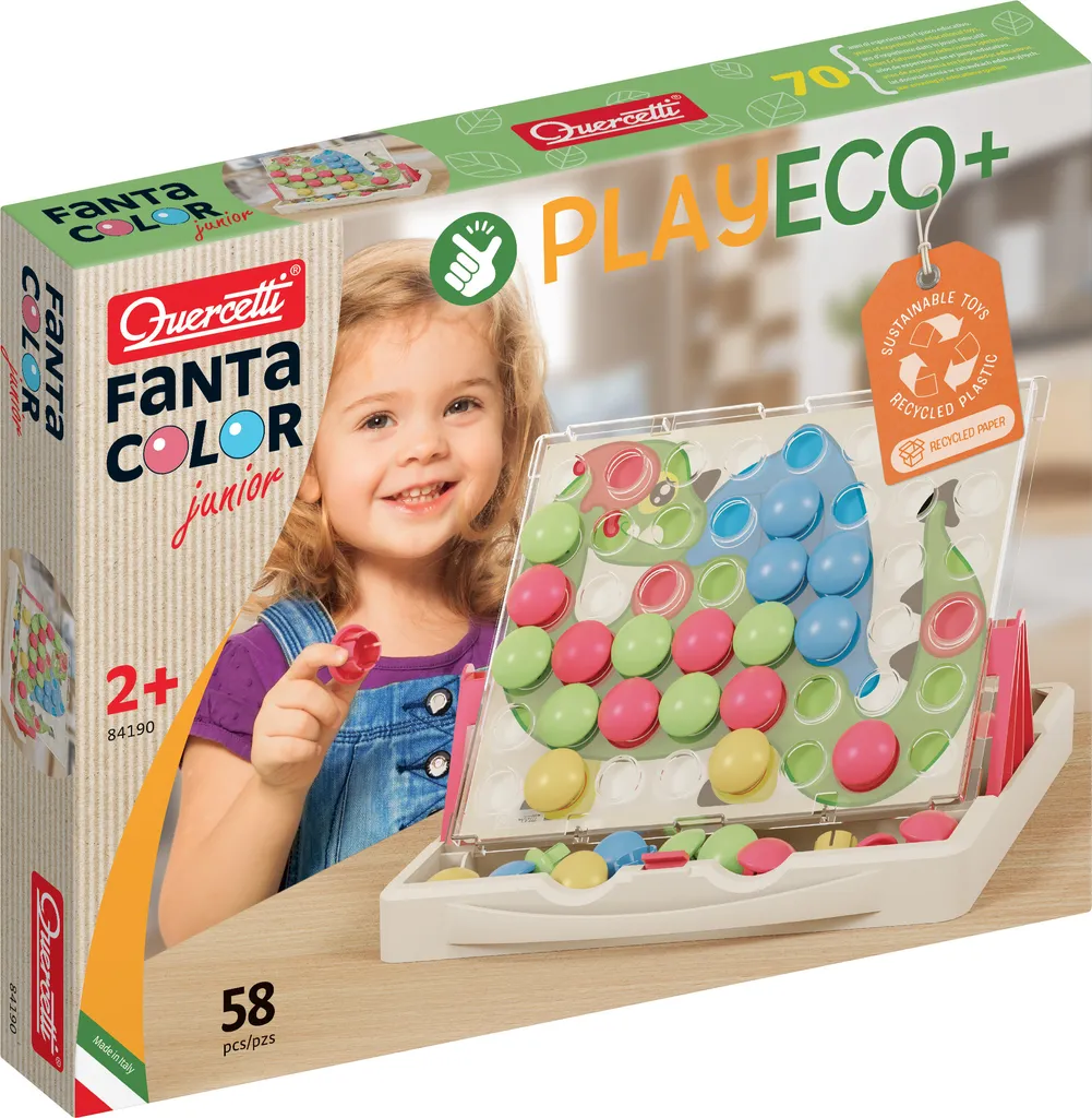 Fantacolor Junior Play Eco+ Jeu Éducatif en Plastique Recyclé 48 Pions