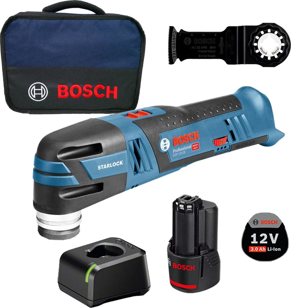 Bosch Akku-Multi-Cutter GOP 12V-28 / 1x 3,0 Ah Akku + Ladegerät im Softbag