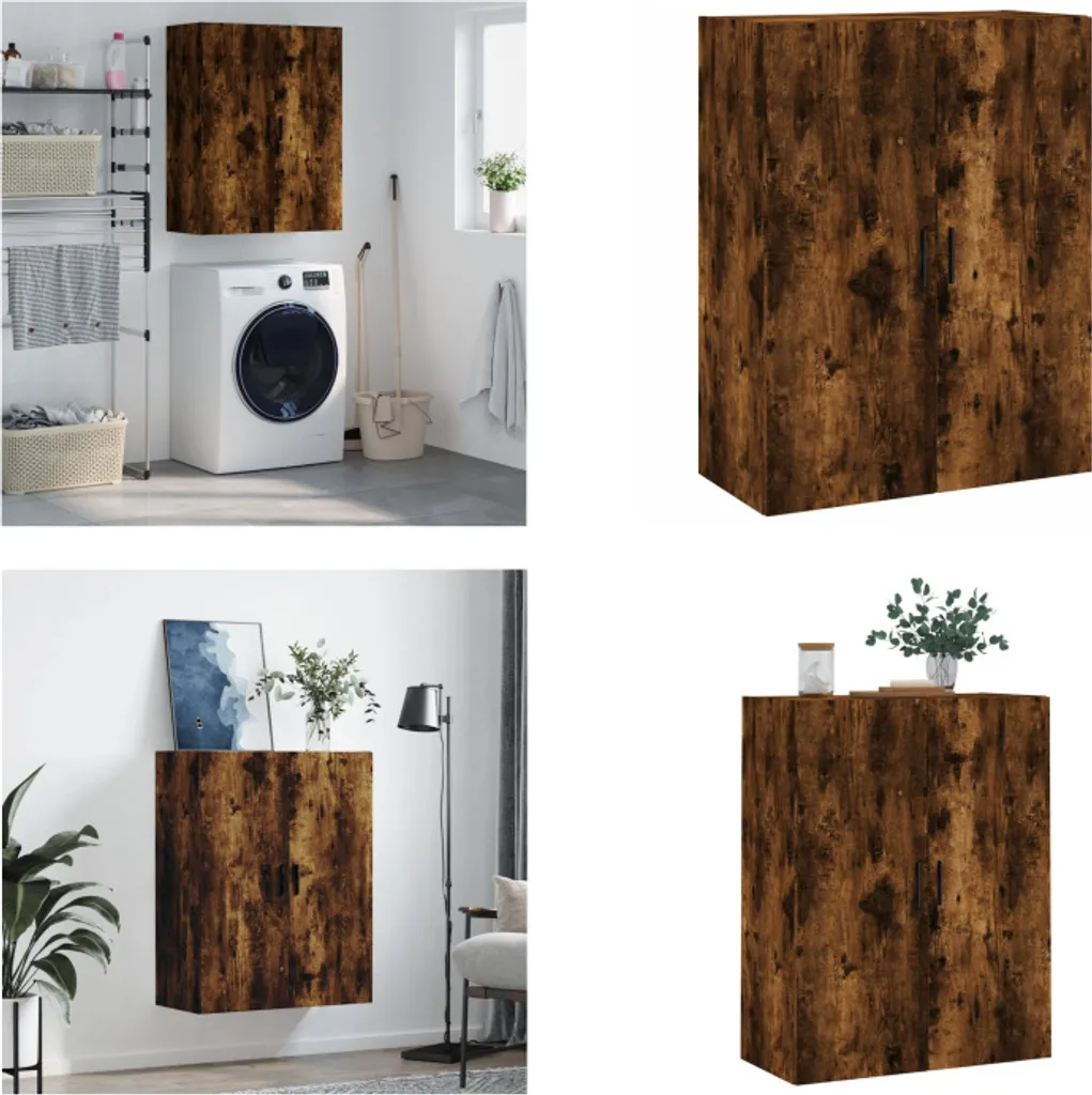 vidaXL Mobile a Parete Rovere Fumé 69,5x90 cm - Armadio Multiuso