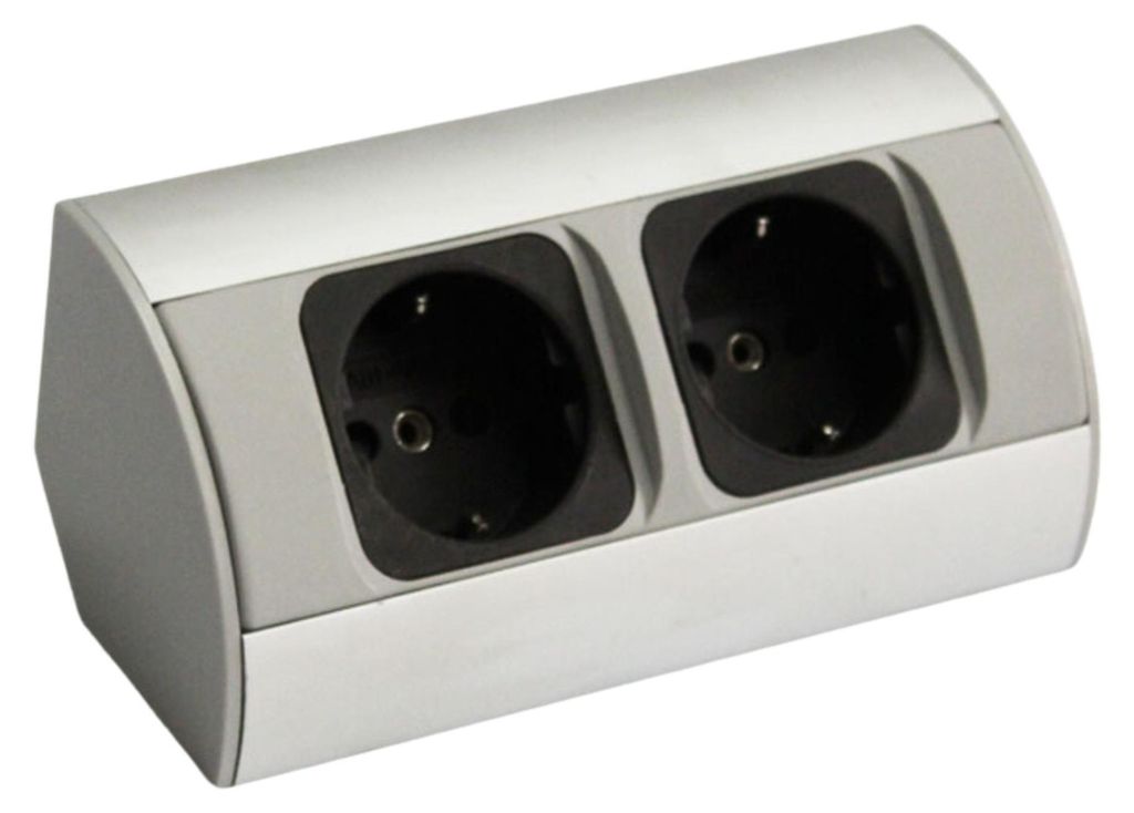 kalb | ciabatta angolare a 2 vie 2x presa 230V alluminio Immagine del prodotto 