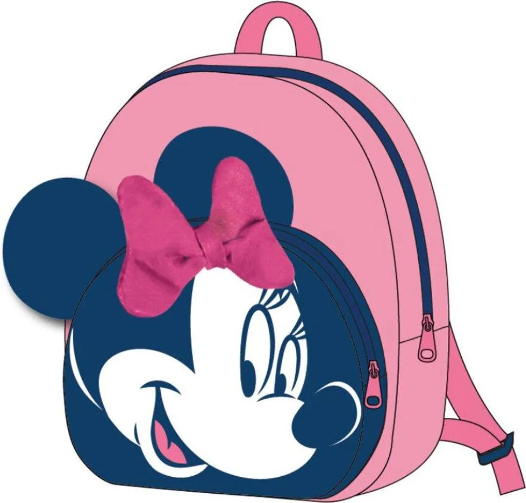 Zaino prescolare Disney Minnie Mouse - Zaino in morbido peluche per bambini e bambine