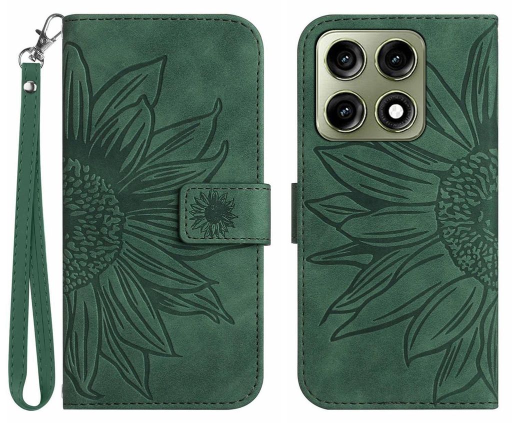 Coverup Sonnenblumen Klapphülle - Motorola Edge 70 Pro Hülle - Grün