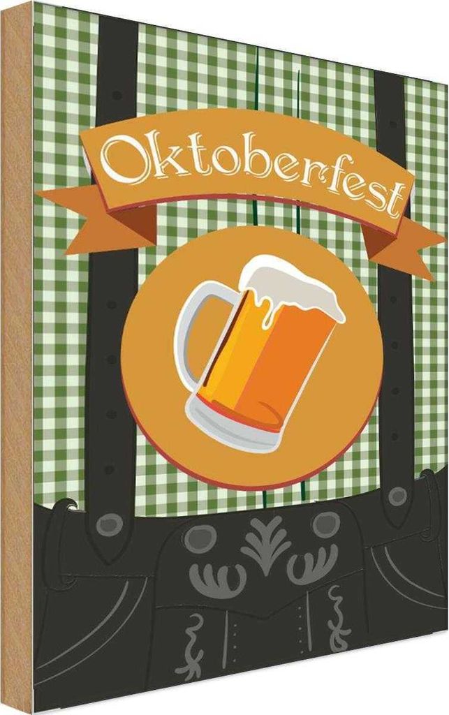 vianmo Holzschild 18x12 cm Alkohol Bier Essen Trinken